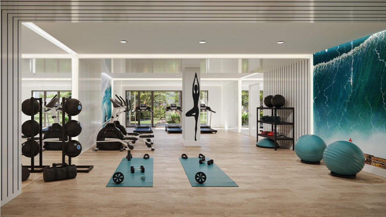Gym with gym equipment