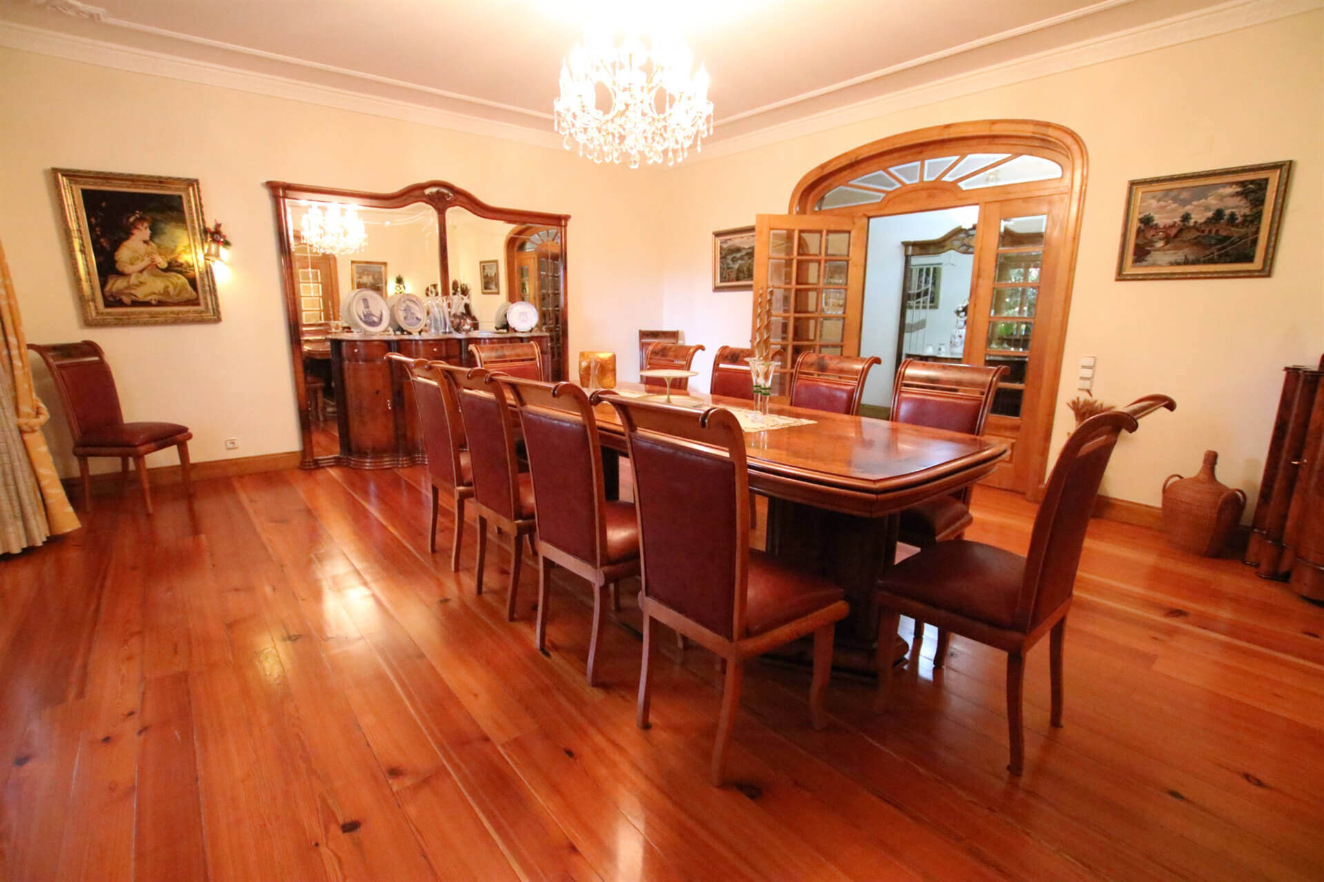 Dining room with large table