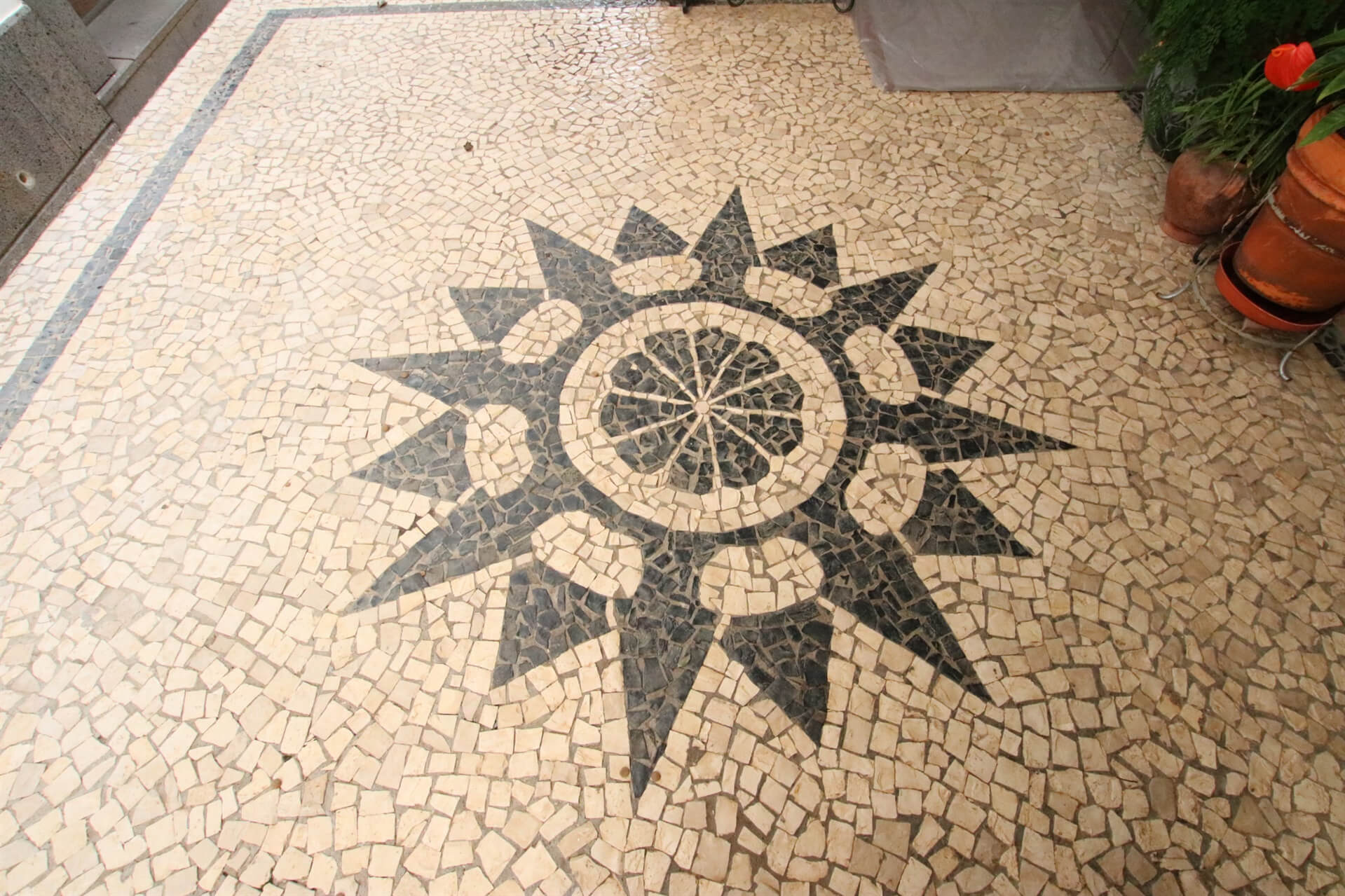 Mosaic on the outside floor 