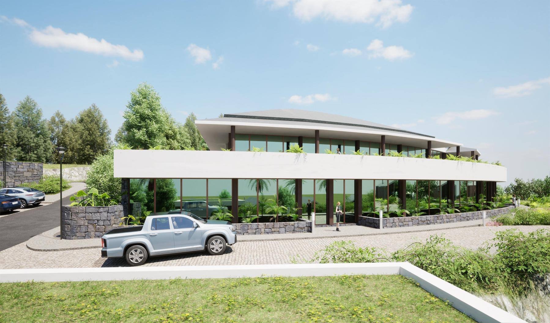 Service area with driveway