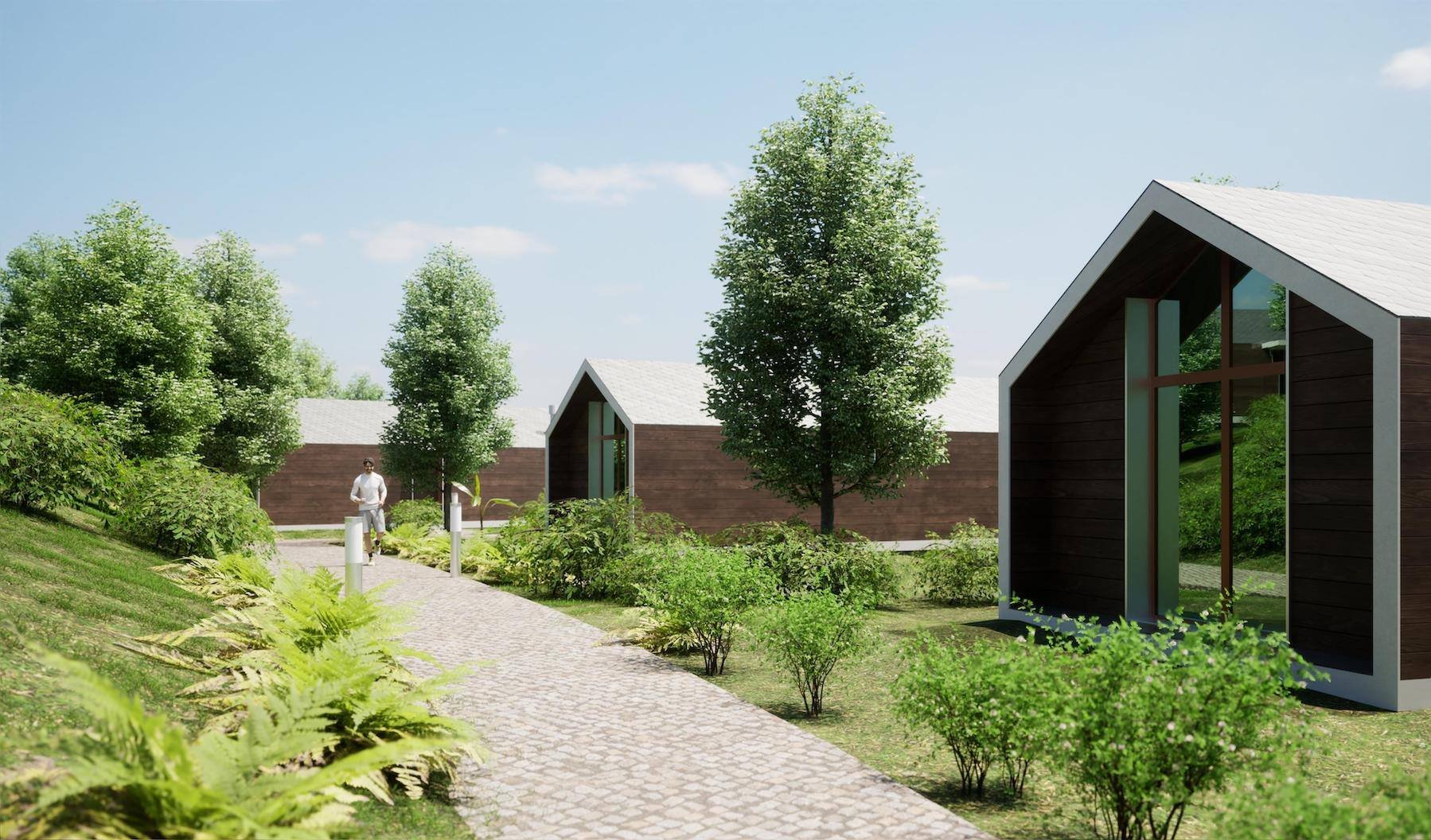 Walk way and bungalows